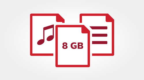8 GB internal memory for up to 88 days of recording