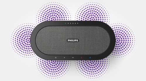 360° recording with high-quality 6-array microphone for clear meeting recordings